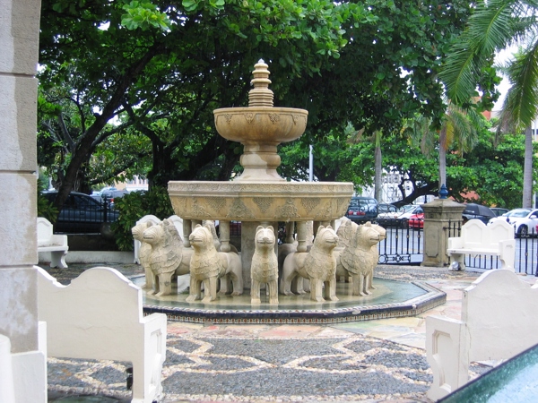 Fountain in outer patio