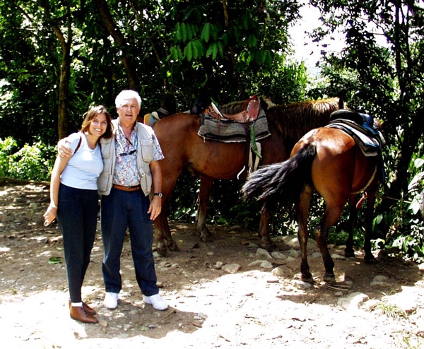 Posing by the horses